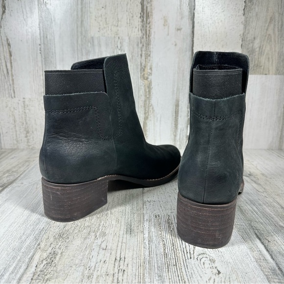 Lucky Brand Hirsi Black Leather Block Heel Ankle Bootie #1223 - Picture 11 of 13